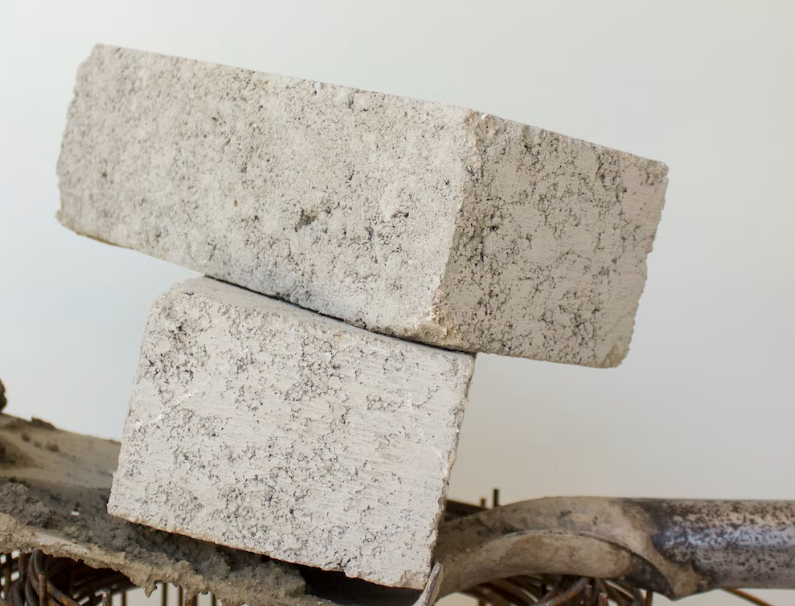 Photo of 2 white bricks stacked on top of each other