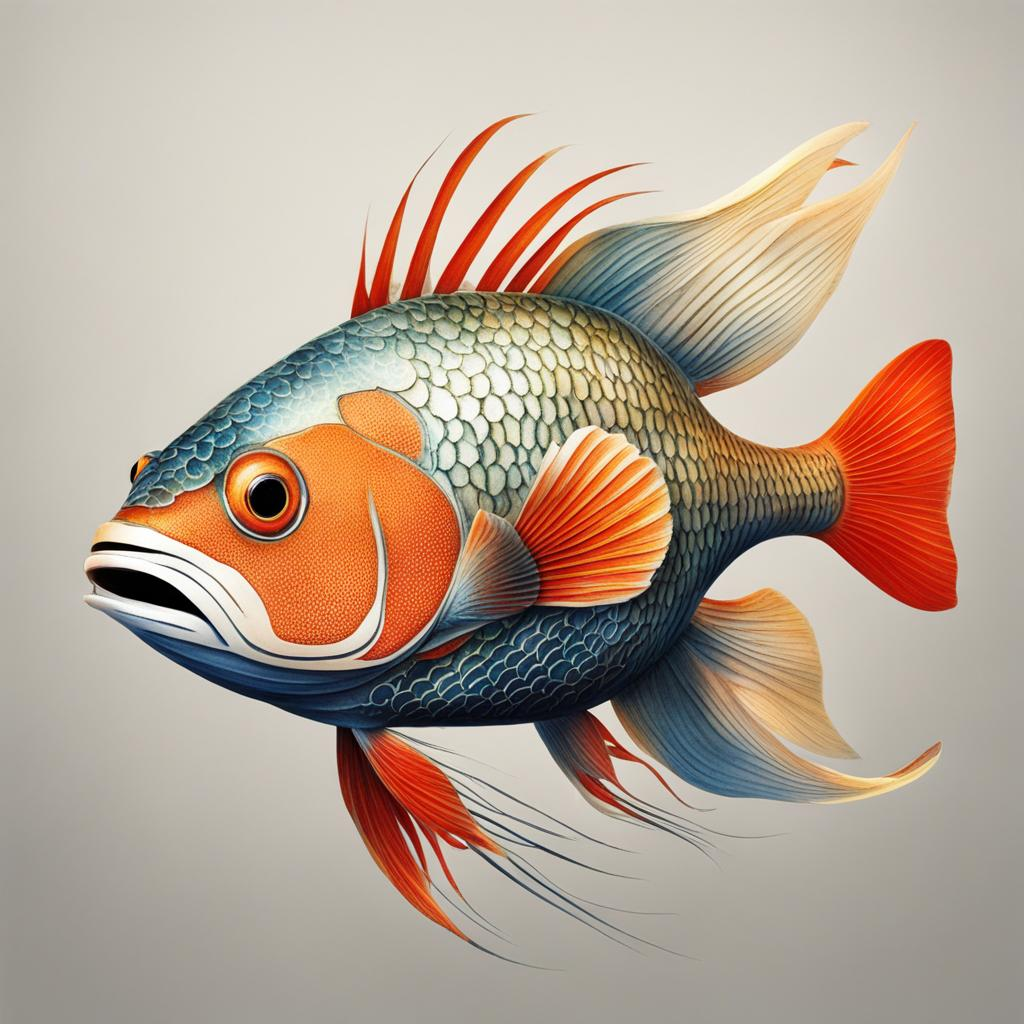 Shubunkin fish painting