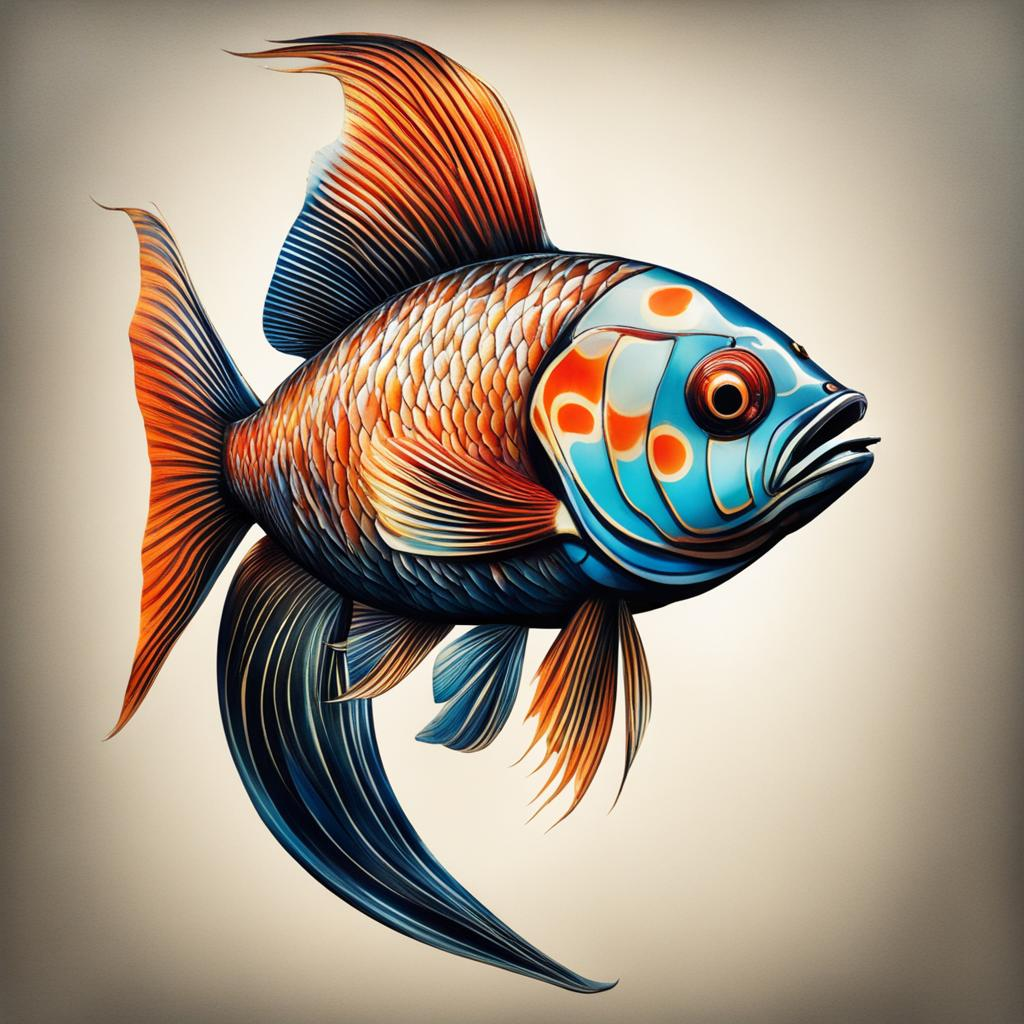 Artist impression of a Shubunkin Garden Pond Fish