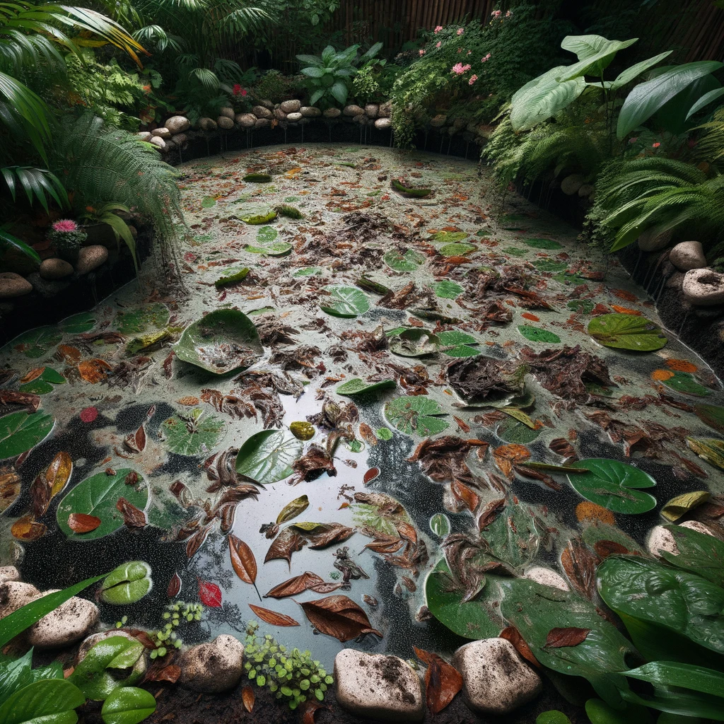 photo of a smelly garden pond