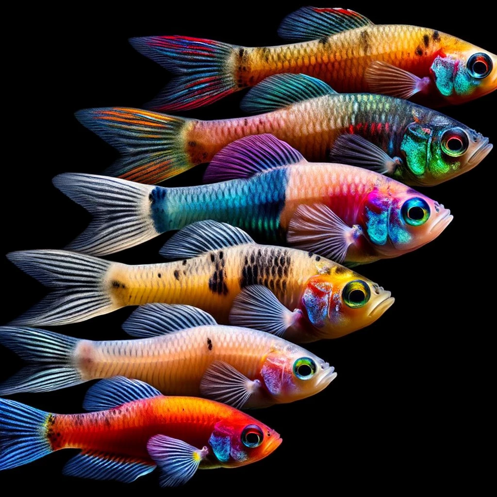 photo of goldfish with multiple different colours